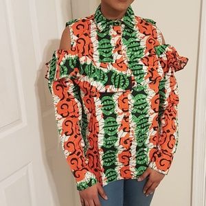 African print blouse